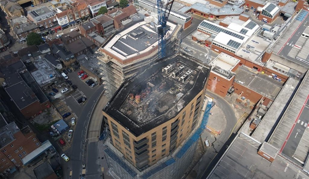 A major fire that broke at a residential tower under construction was caused by welding work