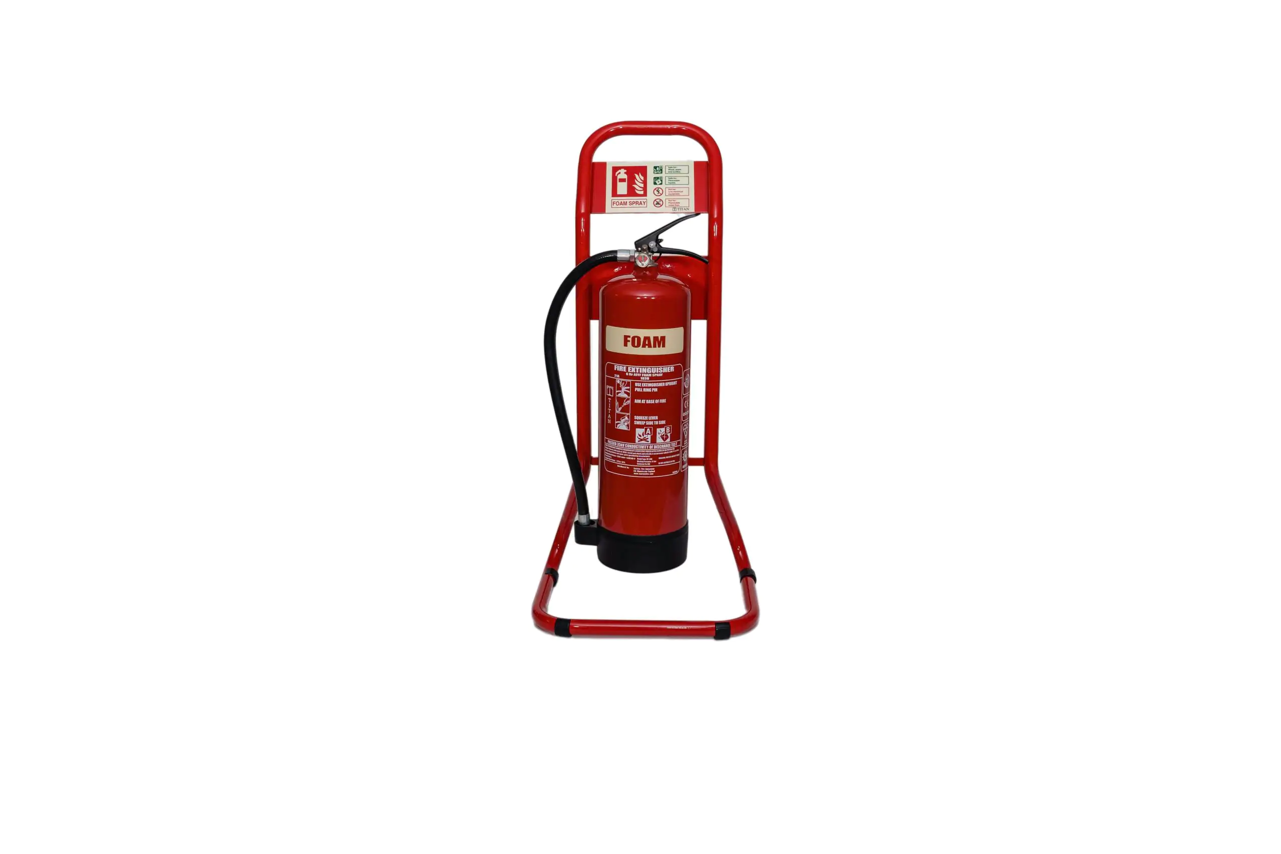 Single red tubular stand for 2kg CO2 or 6-9kg/ltr