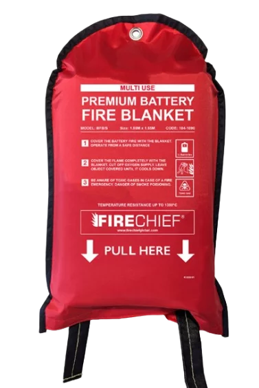 Multi-use battery fire blanket small 1.55m x 1.55m
