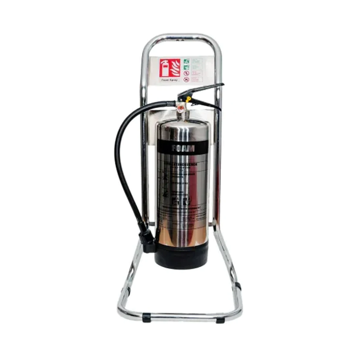 Single Chrome Tubular Fire Extinguisher Stand