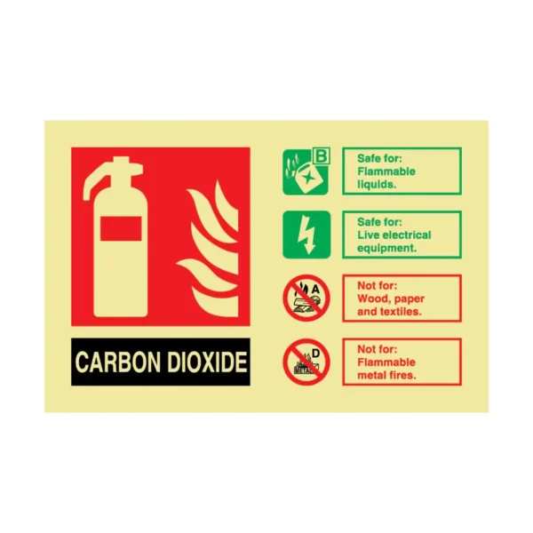 CO2 Fire Extinguisher Sign Photoluminescent - 100mm x 150mm