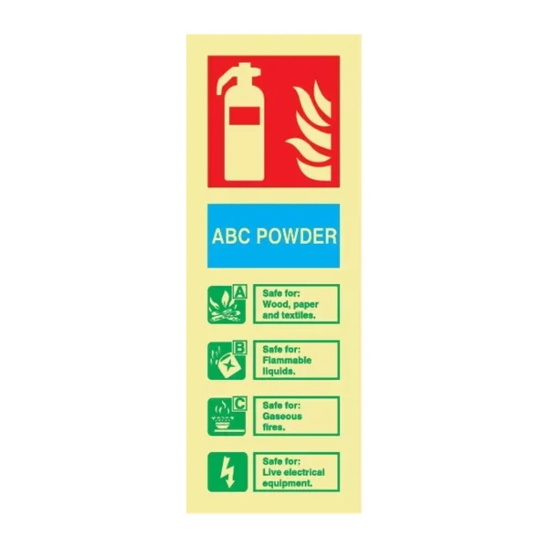 Powder Extinguisher Sign Photoluminescent – 80mm x 200mm