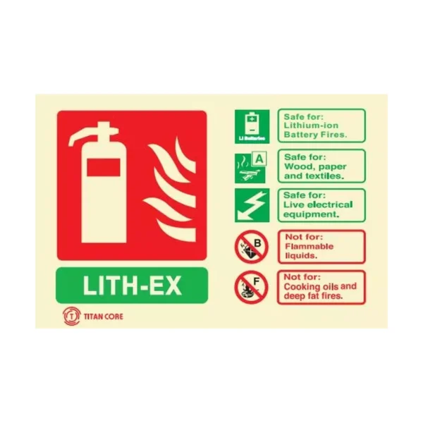 Lith-ex Fire Extinguisher Sign Photoluminescent – 100mm x 150mm